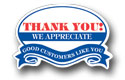 "Thank You-We Appreciate" Label